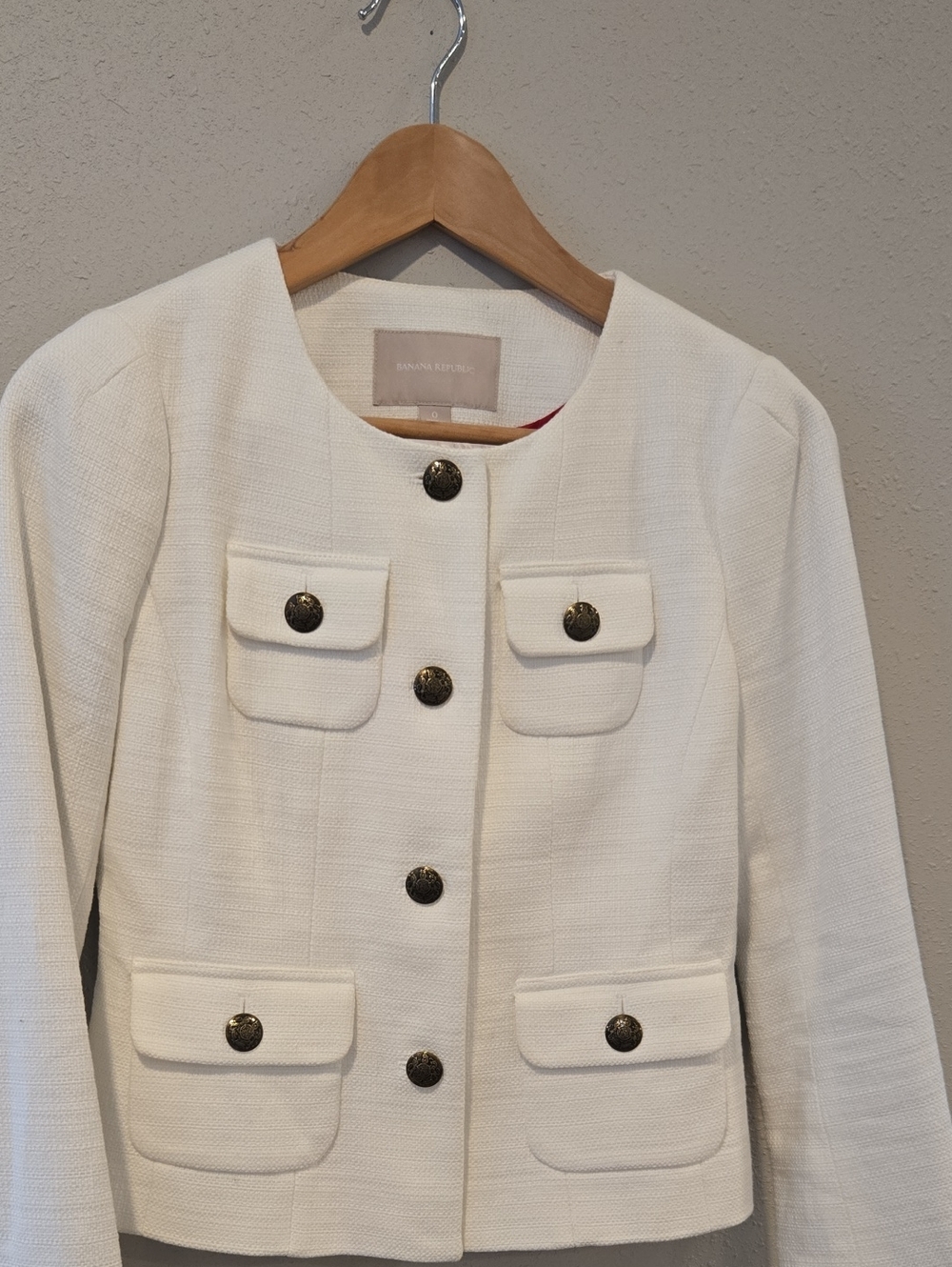 Cream Fitted Lady Jacket